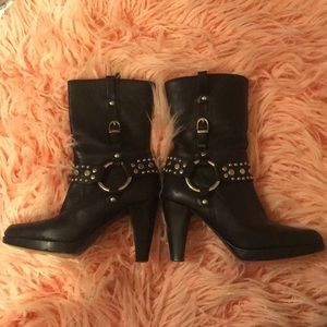Rare Frye Katie ring studded harness boots